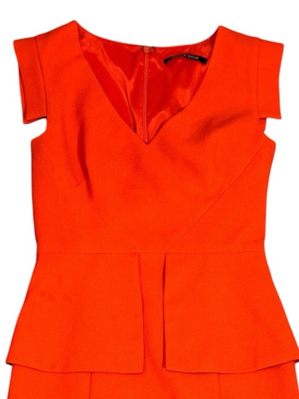 Black Halo Keyton Peplum Dress Orange Blossom 4 - Picture 7 of 10
